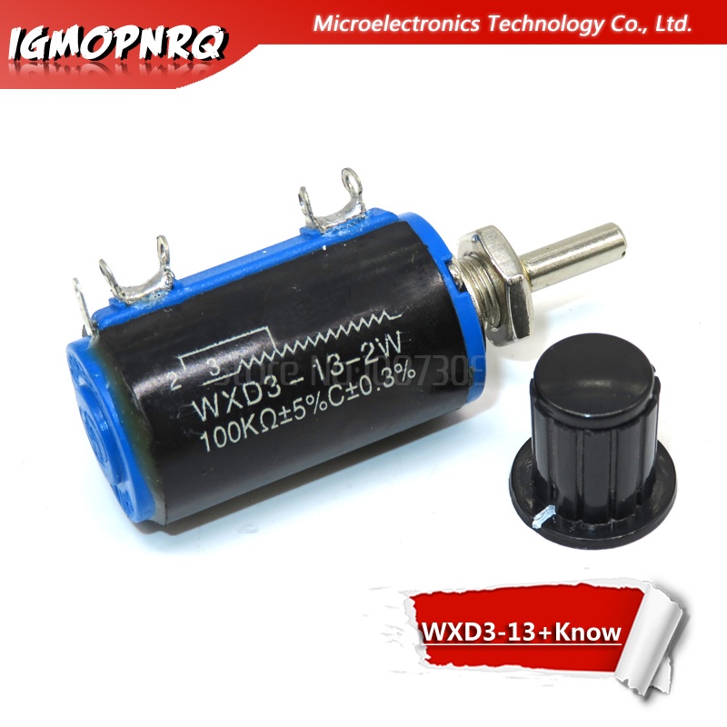 Potenciómetro de WXD3-13 con tuerca, WXD3-12, 2W, WXD3-12-1W, 100, 220