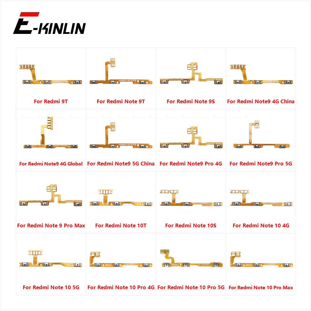 Tắt Tiếng Công Tắc Chìa Khóa Nguồn Cho XiaoMi Redmi Note 9T 9S 9 10T 10S 10 Pro Max 4G 5G Toàn Cầu BẬT TẮT Nút Âm Lượng Điều Khiển Cáp Mềm Thay Thế Các Bộ Phận