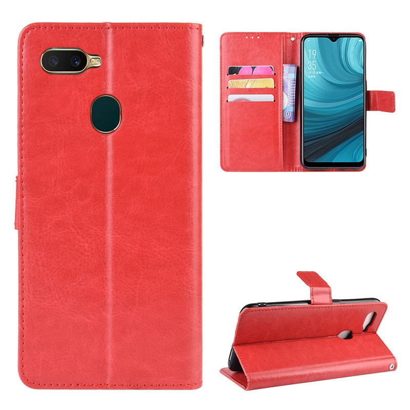 Bao Da pu Điện Thoại Nắp Lật Kèm Ngăn Đựng Thẻ Cho oppo a12 a12e a12s a5s ax5 ax5s a3s a7 2018 Giá Đỡ