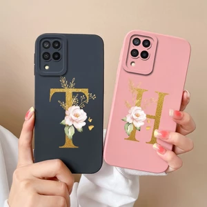 Ôp Điện Thoại Silicon Dẻo In Họa Tiết Hoa & Chữ Cái Dễ Thương Cho samsung galaxy a12 m12 f12 a Đến z samsung a 12 m 12 f 12 Ốp