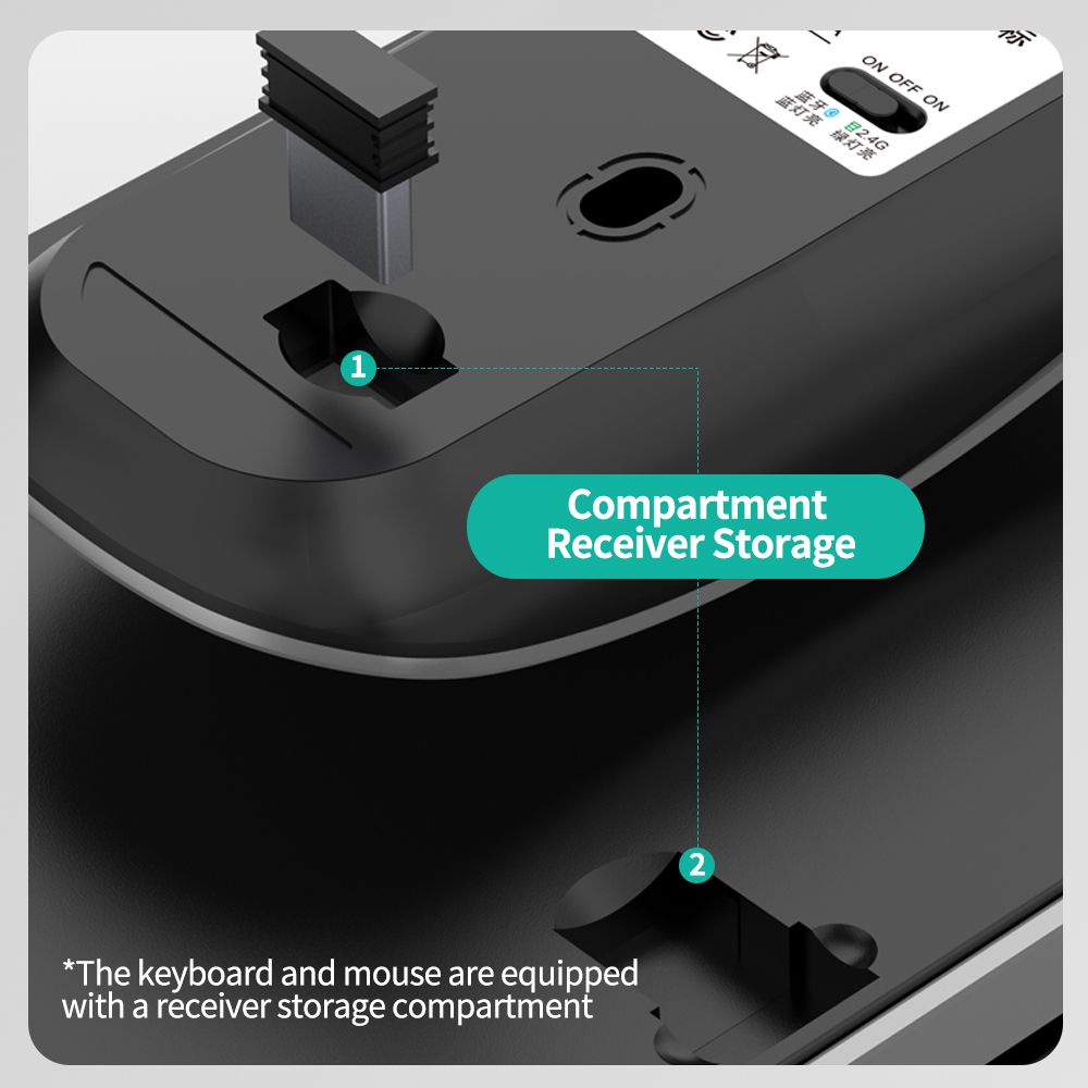 Mô tả Bàn phím bluetooth không dây GOOJODOQ 102 phím/chuột không dây cho laptop máy tính để bàn chính hãng - 2