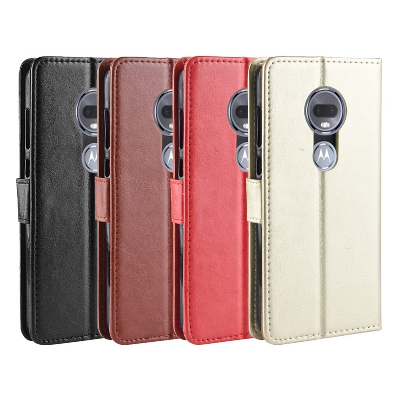 Dành Cho Motorola Moto G7 Power G6 Play Case Lật Sang Trọng Ví Da PU Vỏ Điện Thoại Có Giá Đỡ Thẻ