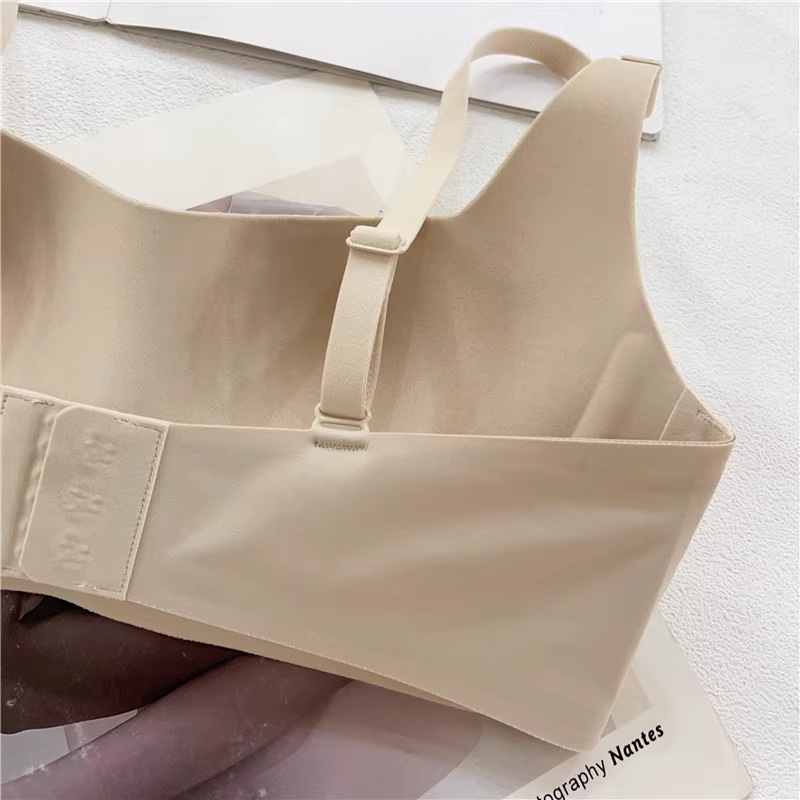 Áo Lót Nâng Ngực Màu Trơn Không Gọng Không Đường May Chống Chảy Xệ Size s-xl Đơn Giản Thoải Mái Cho Nữ