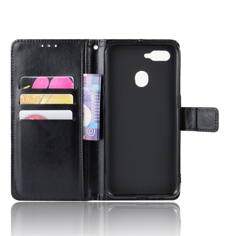 Bao Da pu Điện Thoại Nắp Lật Kèm Ngăn Đựng Thẻ Cho oppo a12 a12e a12s a5s ax5 ax5s a3s a7 2018 Giá Đỡ