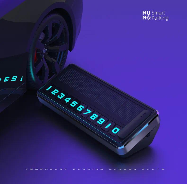 Thẻ Đậu Xe Tạm Thời Hiển Thị Số Điện Thoại Sử Dụng Năng Lượng Mặt Trời Có Đèn led