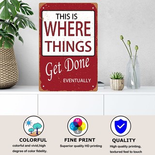 Hài Hước Chữ Kim Loại Vintage Mảng Retro Đĩa Truyền Cảm Hứng Trích Dẫn Vệ Sinh Tín Hiệu Cảnh Báo Khẩu Hiệu Văn Phòng Tại Nhà Thanh 8X12Inch