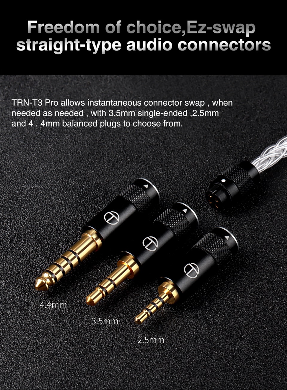 Dây Cáp Tai Nghe TRN T3 PRO 8 Lõi Bạc Nguyên Chất 2.5 / 3.5MM / 4.4MM ...