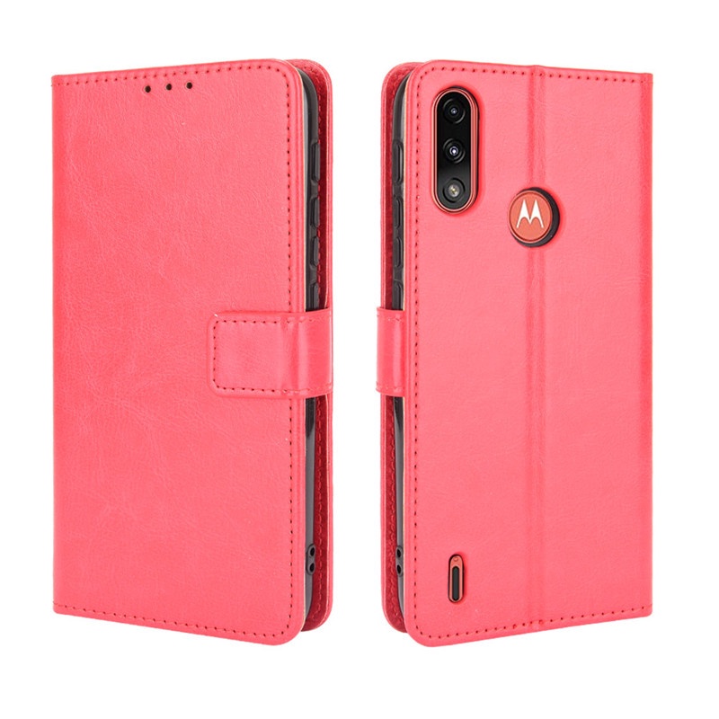 Bao Da pu Điện Thoại Nắp Lật Kèm Ngăn Đựng Thẻ Cho motorola moto e7i power / e7 power Giá Đỡ
