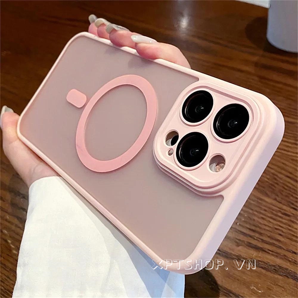 Ốp Điện Thoại Xanh Hồng Từ Tính Cho iPhone 17ProMax 16 15 14 13 12 11 Pro Max Bảo Vệ Toàn Diện Chống Sốc Protecti Skin Feel Acrylic Cover