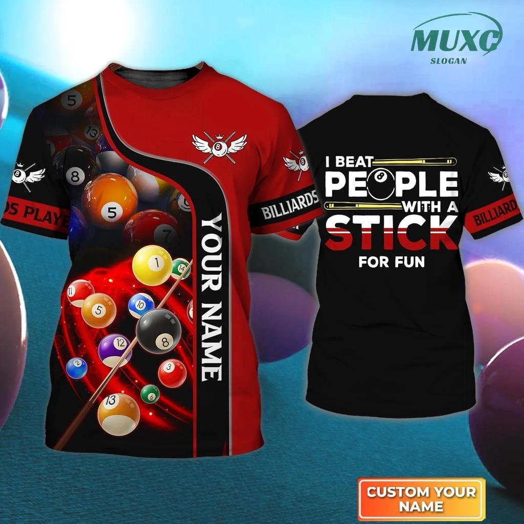 [Tên & Số tùy chỉnh miễn phí] Áo thun nam thời trang mùa hè Máy chơi bi-a Bể bơi Tên cá nhân Áo thun Unisex in 3D cho đội áo thun Harajuku DW199