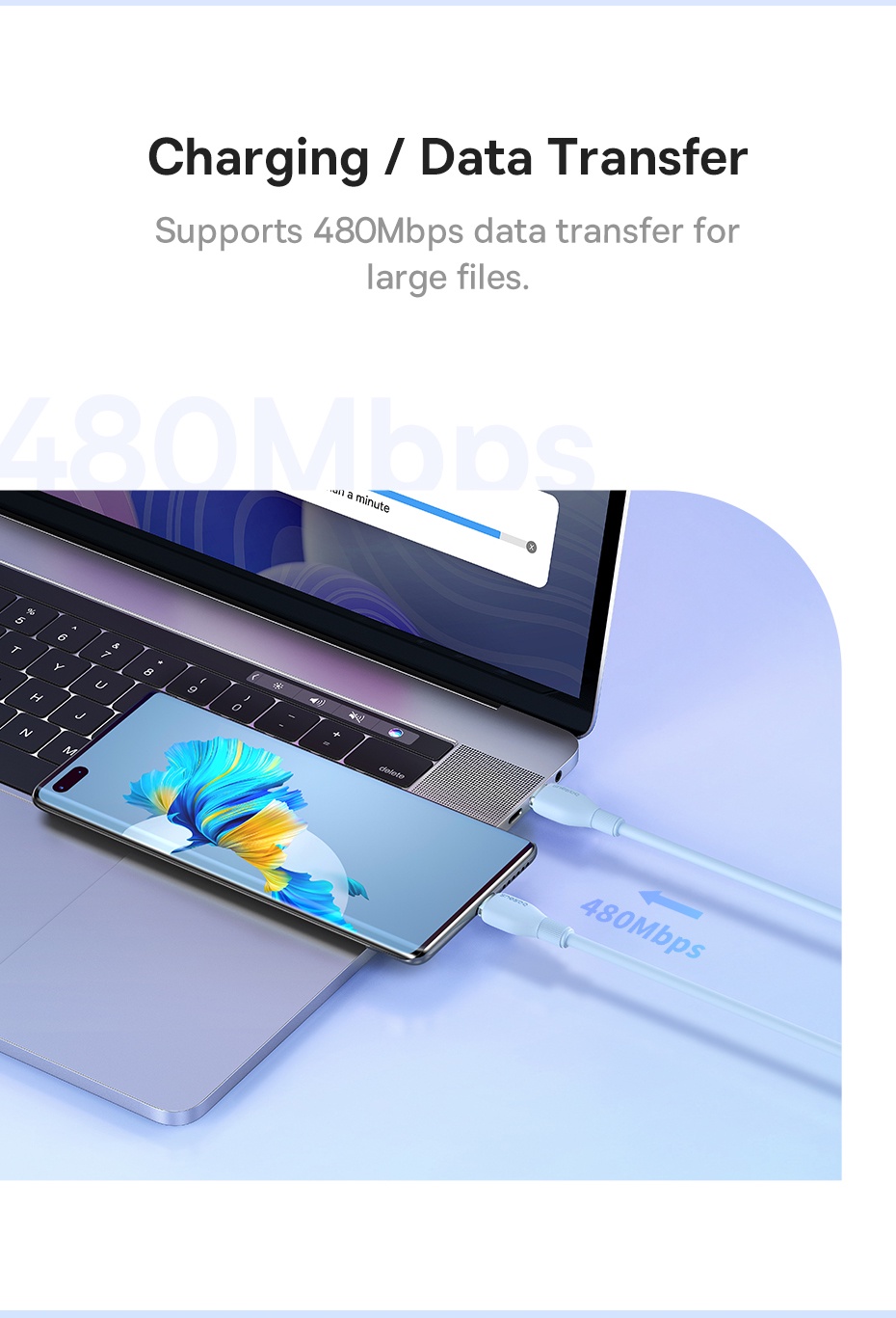 Mô tả Dây Cáp Sạc Nhanh Baseus USB C Sang Type C PD 100W Cho Laptop iPp15 Samsung S23 Xiaomi - 9