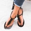 Phụ nữ thanh lịch Dây đeo mắt cá chân Flat Jelly Sandals Giày mùa hè Mềm mại thoải mái Dép xỏ ngón đi biển