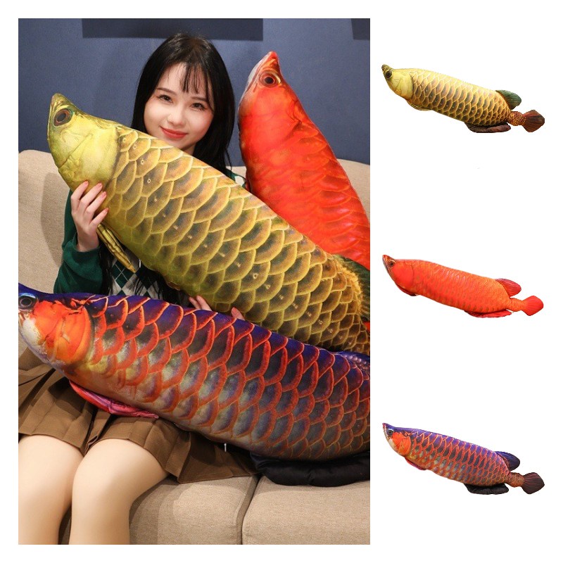3d Cotton Đầy Vàng Cá Rồng Gối Cá Chép Loach Catfish Thú Nhồi Bông Cho Thanh Niên