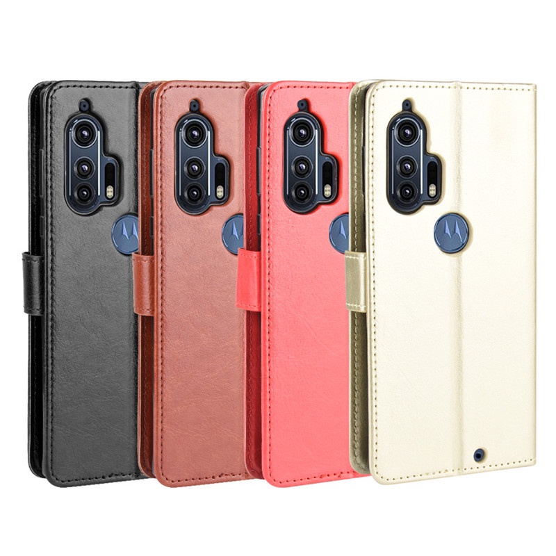 Bao Da pu Điện Thoại Nắp Lật Kèm Ngăn Đựng Thẻ Cho motorola moto edge plus 2020 edge + Giá Đỡ