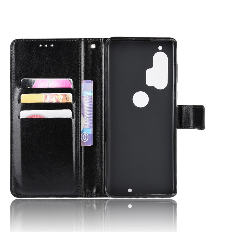 Bao Da pu Điện Thoại Nắp Lật Kèm Ngăn Đựng Thẻ Cho motorola moto edge plus 2020 edge + Giá Đỡ