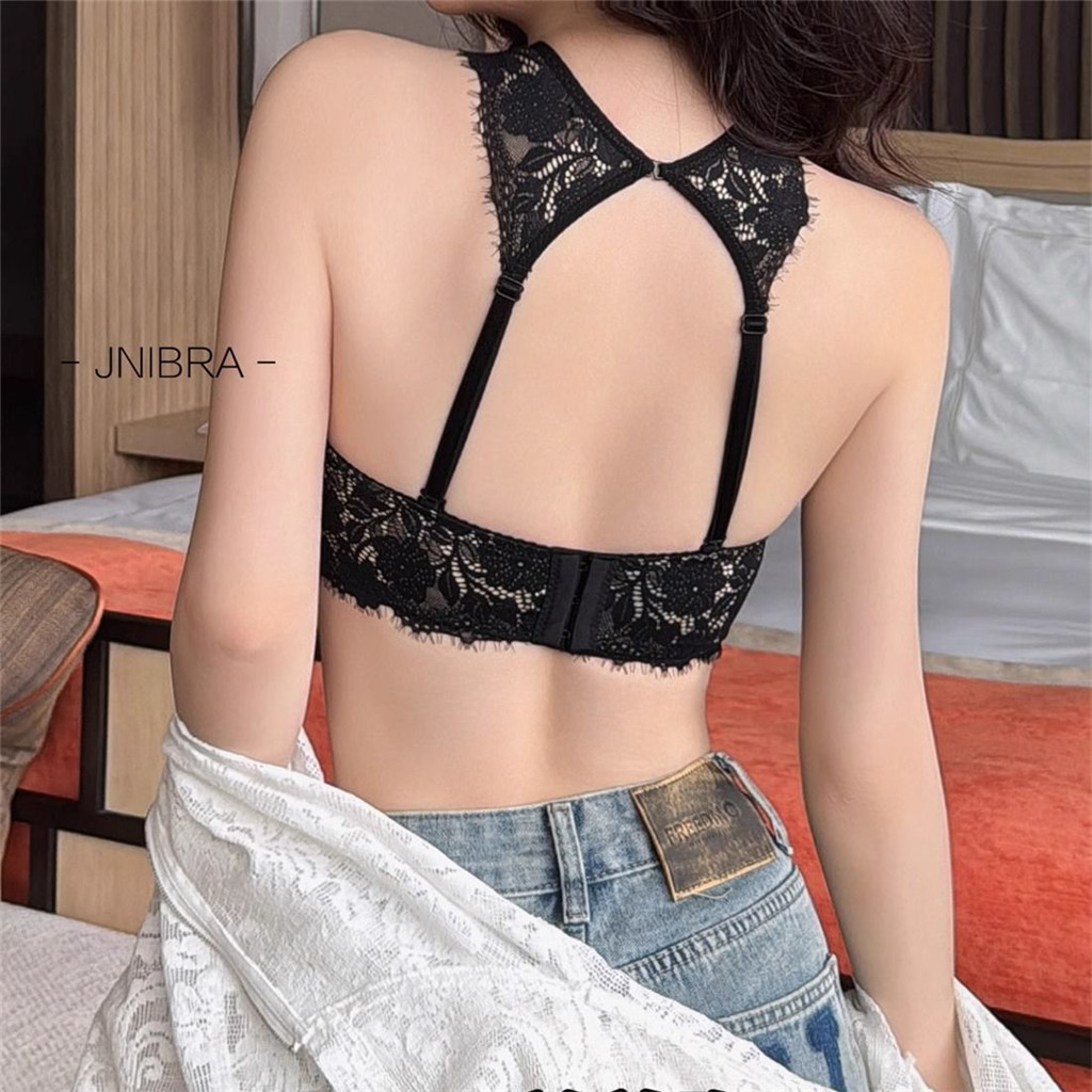 Gợi Cảm Ren Bộ Đồ Lót Nữ Đẹp Lưng Dây Cổ Áo Ngực Nhỏ Không Vòng Thép Tập Hợp Push-up Ngực Áo Ngực