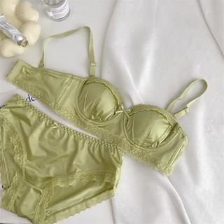 Set Áo Ngực & Quần Lót Nữ Có Gọng Nâng Ngực Mềm Mại Chống Chảy Xệ Đính Nơ Ren Quyến Rũ