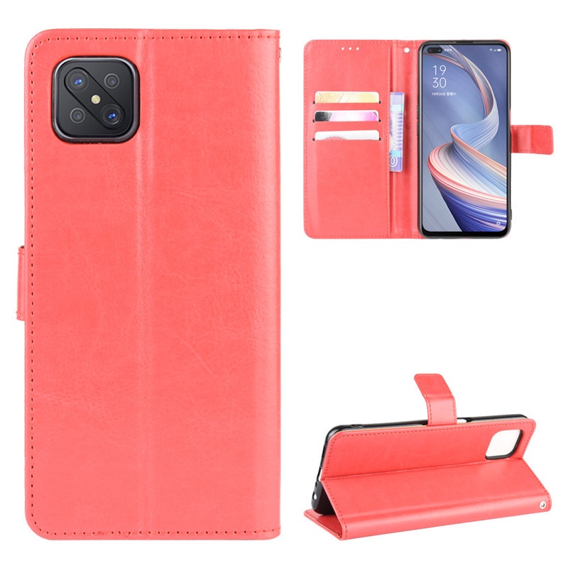Bao Da pu Điện Thoại Nắp Lật Kèm Ngăn Đựng Thẻ Cho oppo reno4 z 5g reno 4z 5g