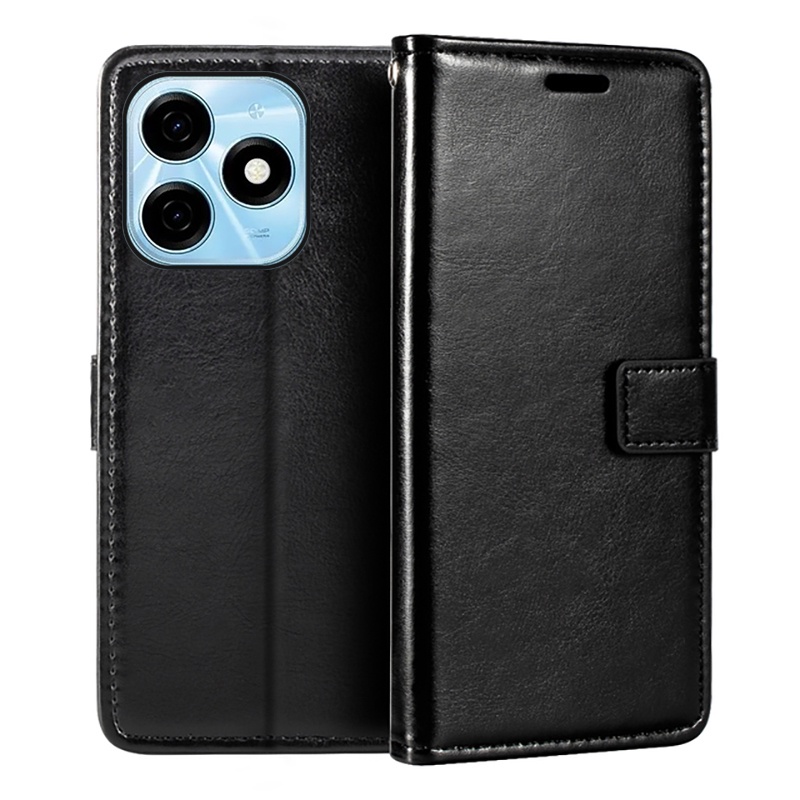 Ốp Bao Da pu Nắp Gập Từ Tính Kiểu Ví Kèm Ngăn Đựng Thẻ & Giá Đỡ Cho tecno spark go 2024 bg6 spark 20 20c bg7 pop 8