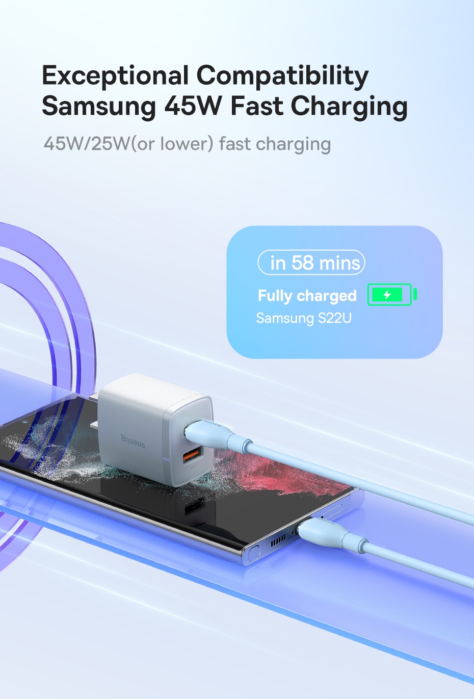 Mô tả Dây Cáp Sạc Nhanh Baseus USB C Sang Type C PD 100W Cho Laptop iPp15 Samsung S23 Xiaomi - 4