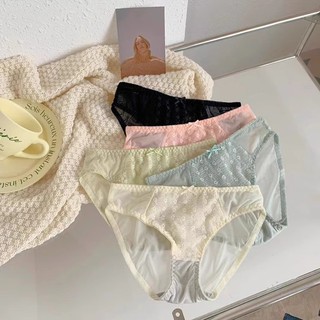 Set Áo Lót Nâng Ngực Không Gọng 3 / 4 cup + Quần Lót Ren Hoa Mềm Mại Quyến Rũ Cho Nữ