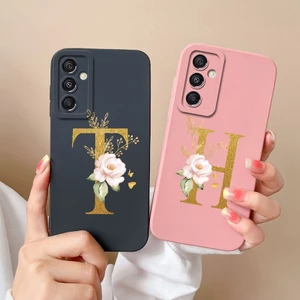 Ôp Điện Thoại Silicon Dẻo Họa Tiết Hoa & Chữ Cái Xinh Xắn Cho samsung galaxy a15 4g samsunga15 a 15 5g Ốp