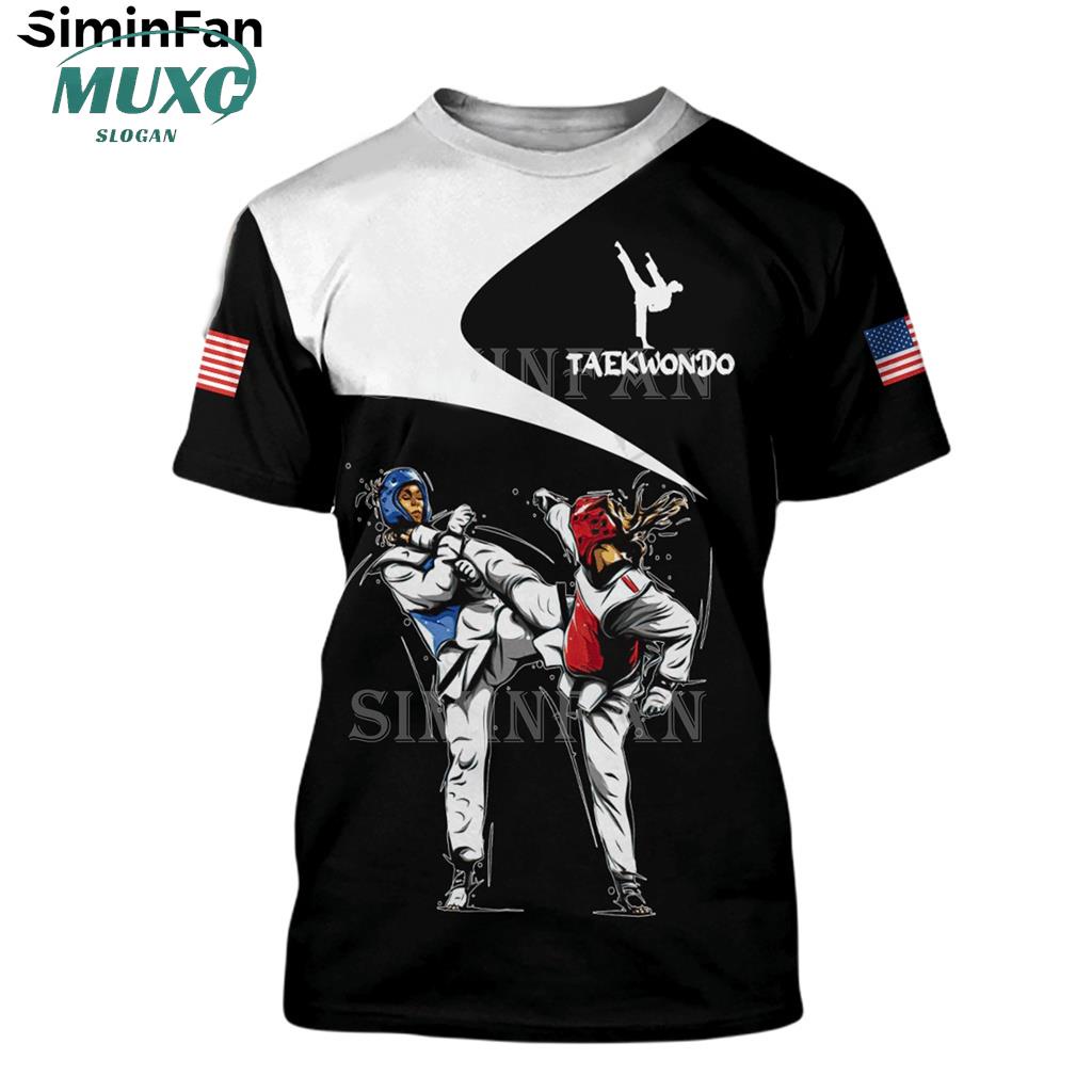 [Tên & Số tùy chỉnh miễn phí] Taekwondo Đỏ Đen 3D In Nam Unisex Bông Tai Kẹp Áo Dạo Phố Nữ (3 màu)
