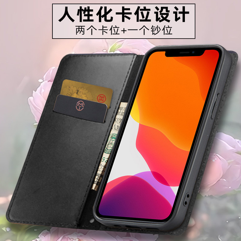 Ốp Điện Thoại Da In Họa Tiết Hoa Cổ Điển Cho iPhone 15 Plus 14 Pro max 14 15
