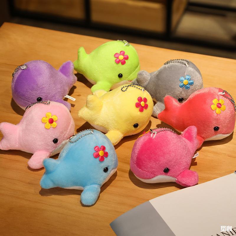 Kích thước Nhỏ Thú Nhồi Bông Cá Heo Mặt Dây Chuyền Whimsical Sang Trọng Đồ Chơi Cho Logo Thương Hiệu