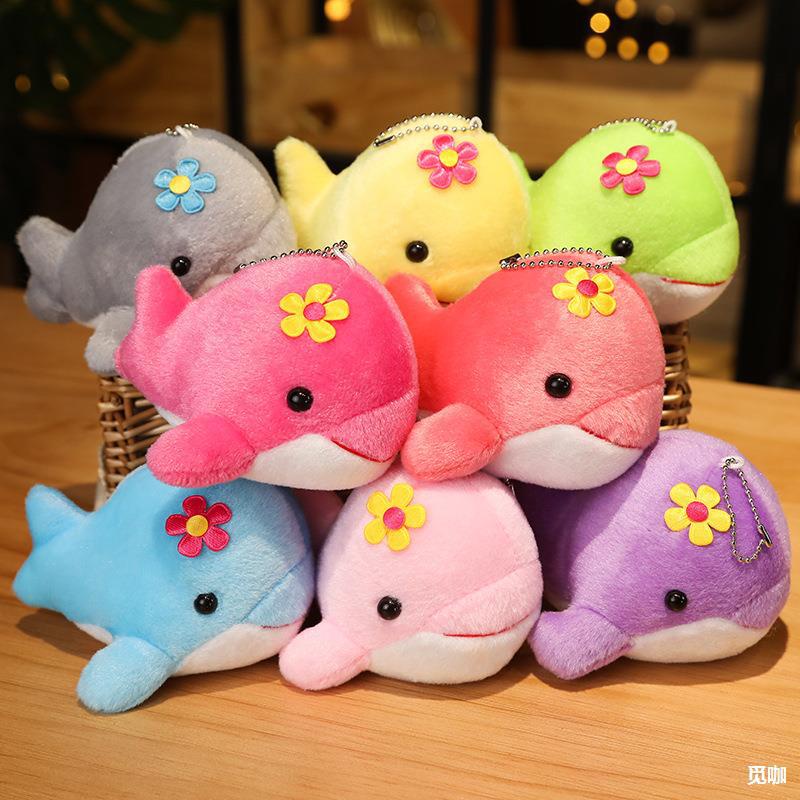 Kích thước Nhỏ Thú Nhồi Bông Cá Heo Mặt Dây Chuyền Whimsical Sang Trọng Đồ Chơi Cho Logo Thương Hiệu