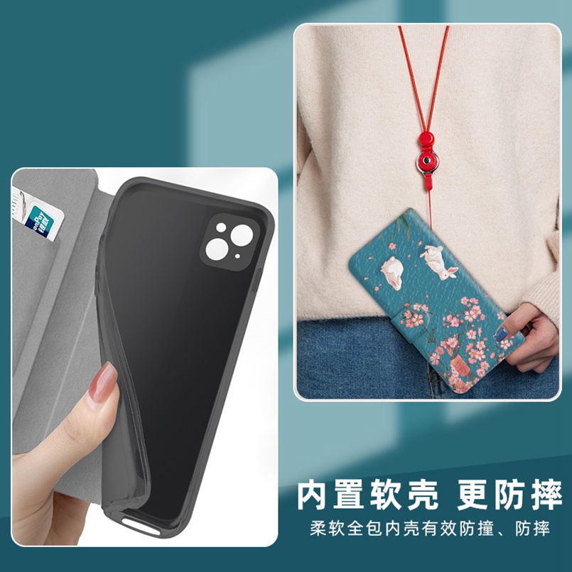 Hàng Có Sẵn! Hàng Có Sẵn!Phù Hợp Bao Da Điện Thoại Nắp Lật In Hoa samsung note10 + pro s8 + s9 plus s10e s10 +