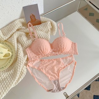 1 Bộ Áo Ngực Ren Hoa + Quần Lót Mút Dày Nâng Ngực Thời Trang Quyến Rũ Cho Nữ