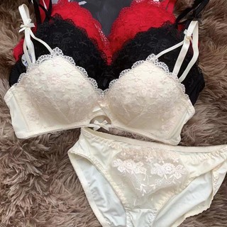 Bộ Đồ Lót Nâng Ngực 3 / 4 Cúp Không Gọng Thêu Ren Có Thể Điều Chỉnh