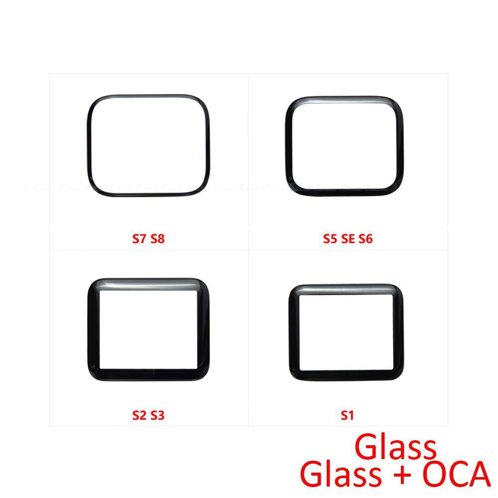 Dành Cho Đồng Hồ Series 1 2 3 4 5 SE 6 7 8 9 8mm 42mm 40mm 44mm 41mm 45mm Mặt Trước Màn Hình Cảm Ứng Bảng Số Hóa Ống Kính Kính Với OCA Thay Thế Các Bộ Phận