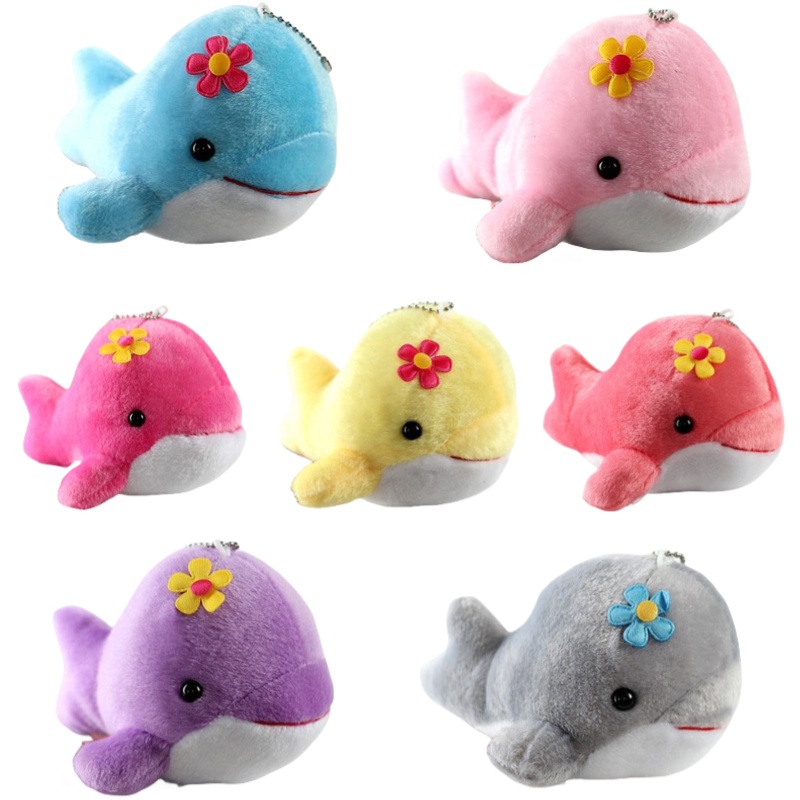 Kích thước Nhỏ Thú Nhồi Bông Cá Heo Mặt Dây Chuyền Whimsical Sang Trọng Đồ Chơi Cho Logo Thương Hiệu