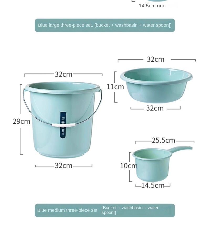 Mô tả Bộ 3 xô đựng nước JUJIAJIA cỡ lớn cho gia đình - 9