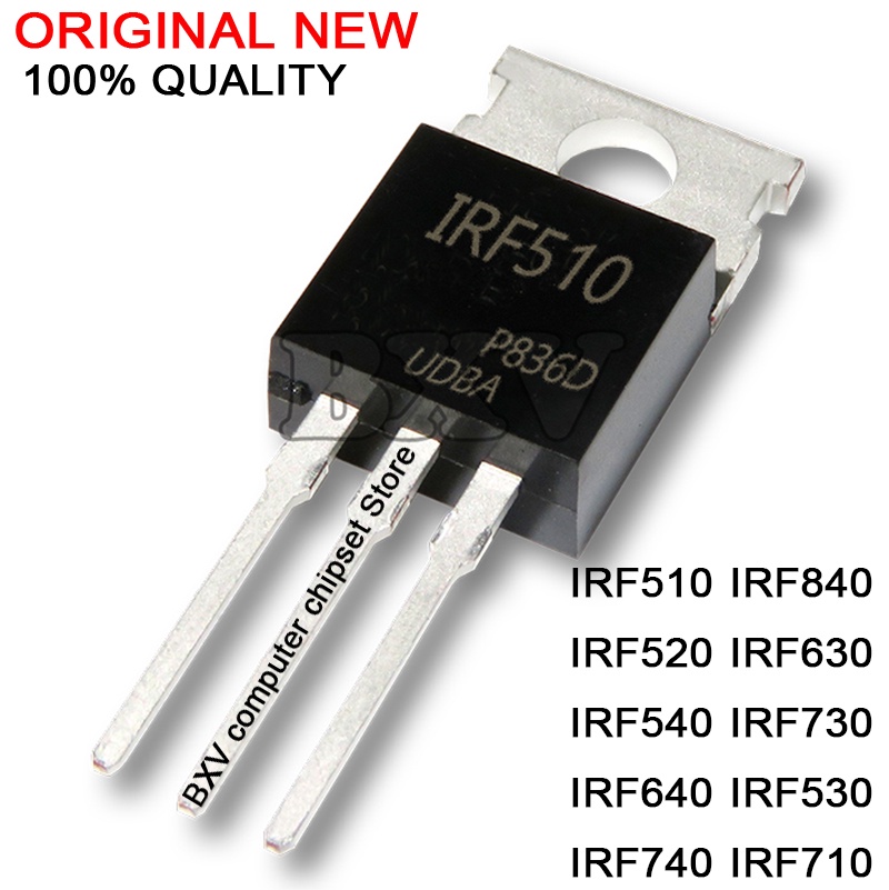 Lot De 50 MOSFET IRF510N – Transistor De Puissance IRF510 En TO-220, Neufs Et Prêts à Souder !