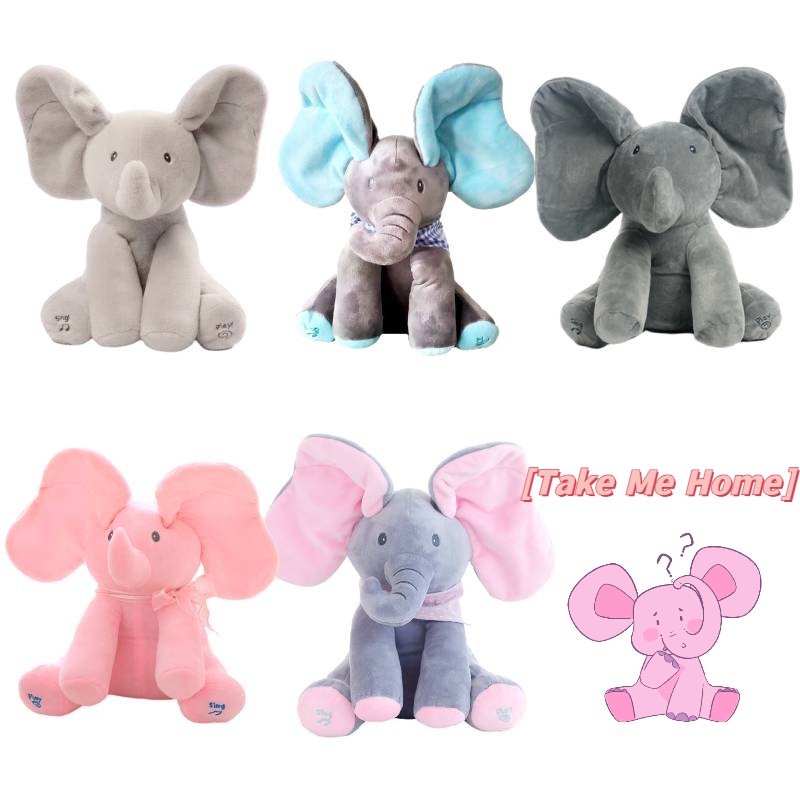 Thú nhồi bông voi Chất liệu nhung pha lê siêu mềm Làm dịu lý tưởng cho trẻ em
