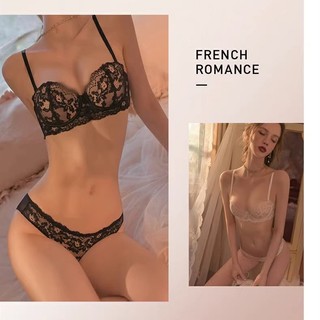 Set Áo Lót Nâng Ngực 3 / 4 cup Không Gọng Thép Mềm Mại Chống Chảy Xệ Thoải Mái Cho Nữ