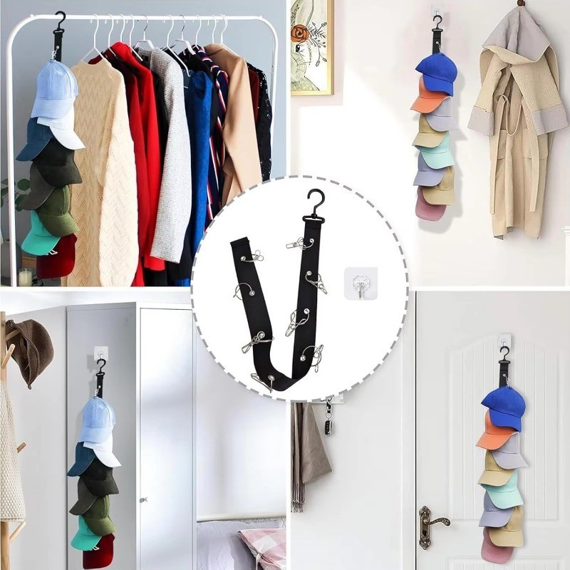 2 Chiếc Mũ Đa Năng Móc Tủ Quần Áo Lưu Trữ DIY Móc Treo Tất Túi Đồ Chơi Bộ Sưu Tập Dụng Cụ 8 Kẹp Treo Tủ Quần Áo Tổ Chức Đồ Dùng Bảo Quản Gia Đình