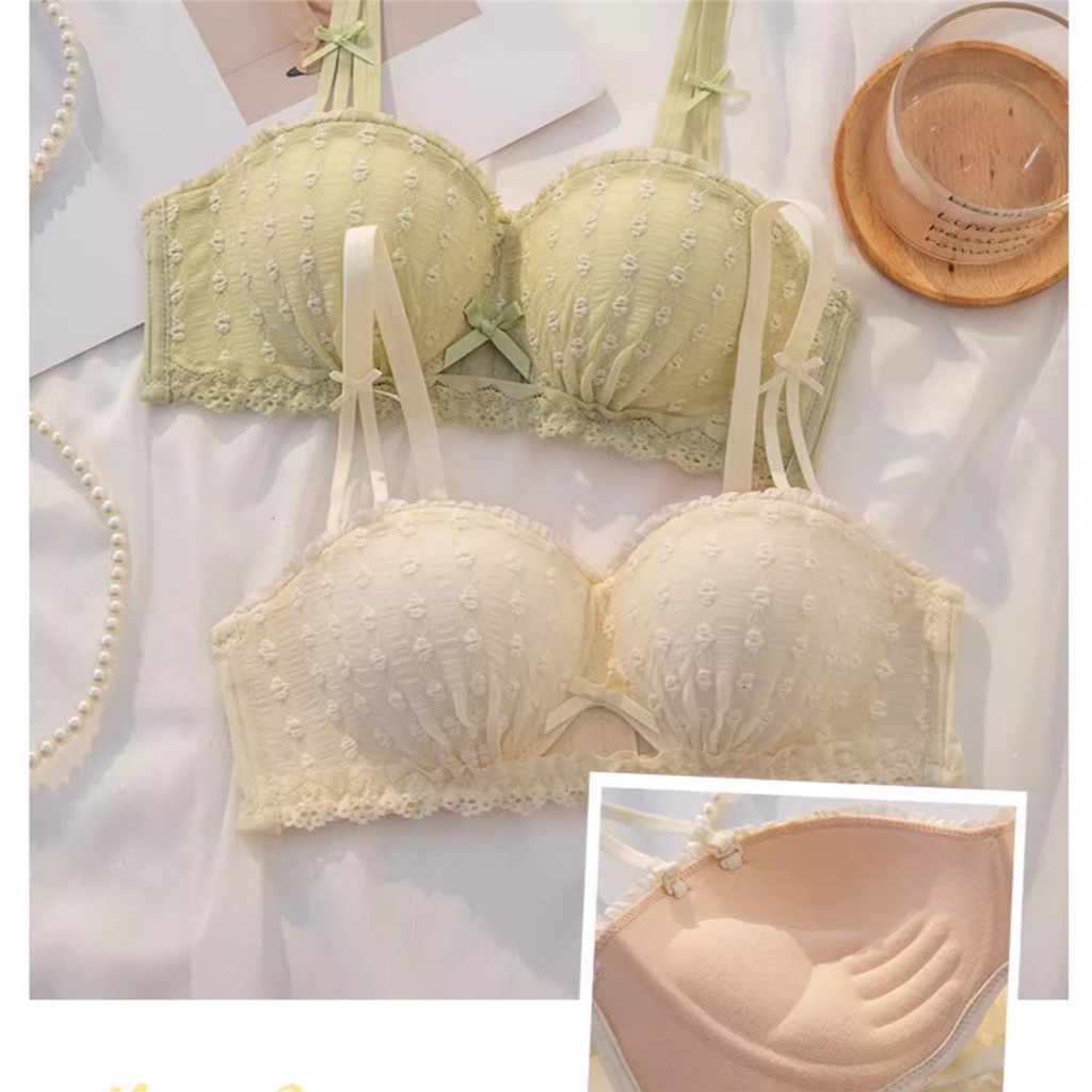 Áo Lót Nâng Ngực Không Gọng Mềm Mại 3 / 4 cup Thêu Hoa Quyến Rũ Cho Nữ