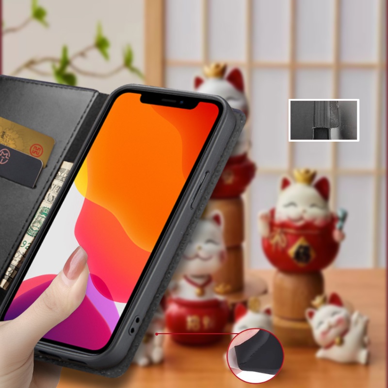 Ốp Điện Thoại Nắp Lật Chống Sốc Hình Mèo May Mắn Cho Samsung Note 10 + 20 Ultra S24 Pro S23 FE