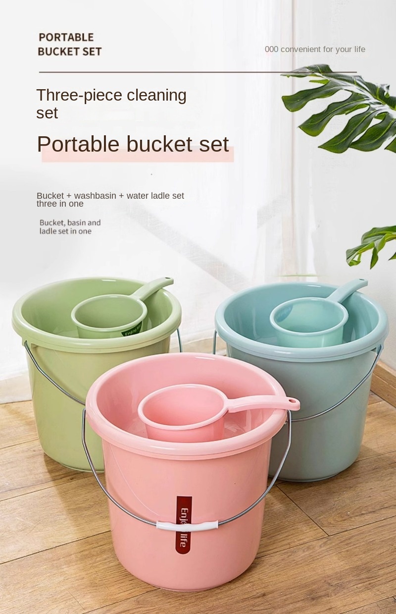 Mô tả Bộ 3 xô đựng nước JUJIAJIA cỡ lớn cho gia đình - 1