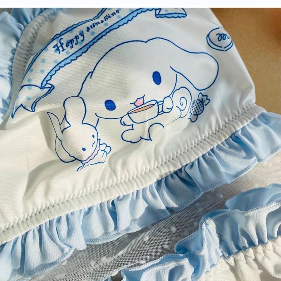 Áo Ngực Không Gọng 3 / 4 3 Màu Có Đệm Nâng Ngực In Hoạt Hình Dễ Thương Cho Bạn Gái