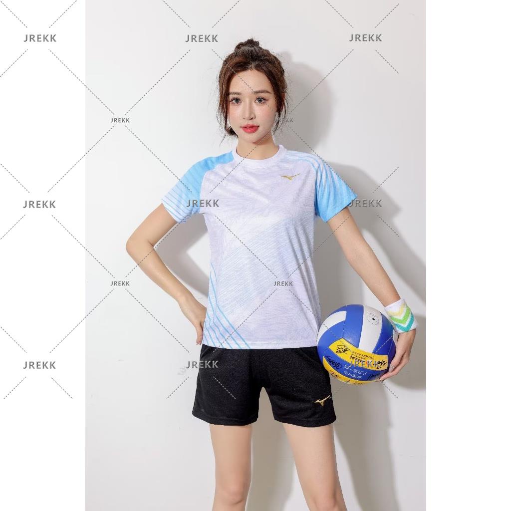 Bộ đồ bóng bàn Mizuno mới 2024, thoáng khí, khô nhanh, Quần áo thể thao bóng chuyền ngắn tay nam và nữ