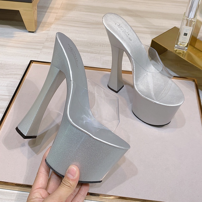 Dép Cao Gót 17cm 34-43 Đế Dày Chống Nước Thời Trang Cho Nữ