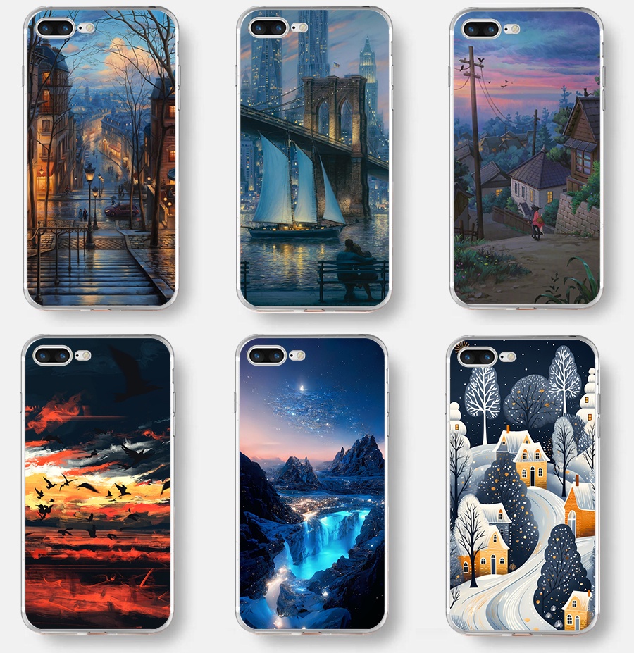 Ôp Lưng silicone Dẻo Họa Tiết Đa Dạng Cho iphone 7 8 plus Ốp