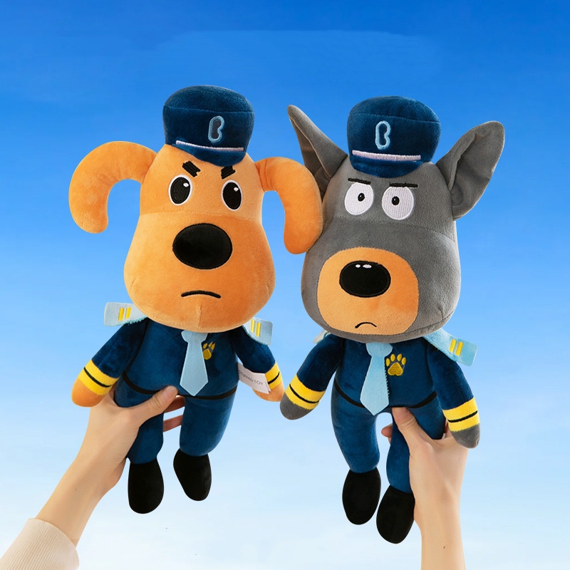 Labrador Dễ Thương Cảnh Sát Trưởng Sang Trọng Đồ Chơi Chất Lượng Cao Pp Cotton Làm Đầy Siêu Mềm Lông Ngắn Vàng / Xám 30cm 45cm 60cm