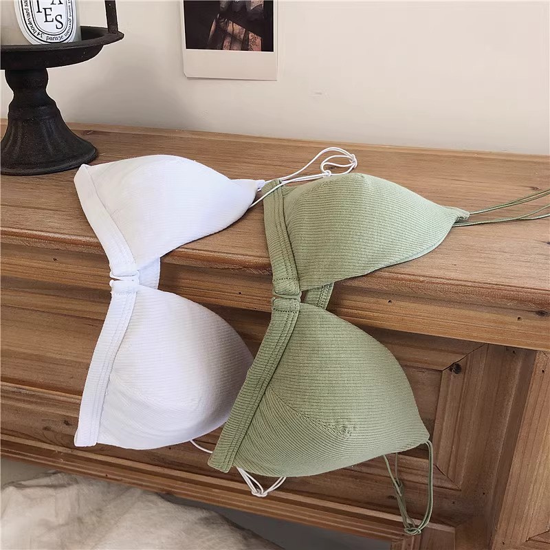 [Hàng Có Sẵn] Áo Lót Mềm Không Gọng Cúp Ngực Hình Tam Giác Không Đường May Thoải Mái Mềm Mại Cho Nữ