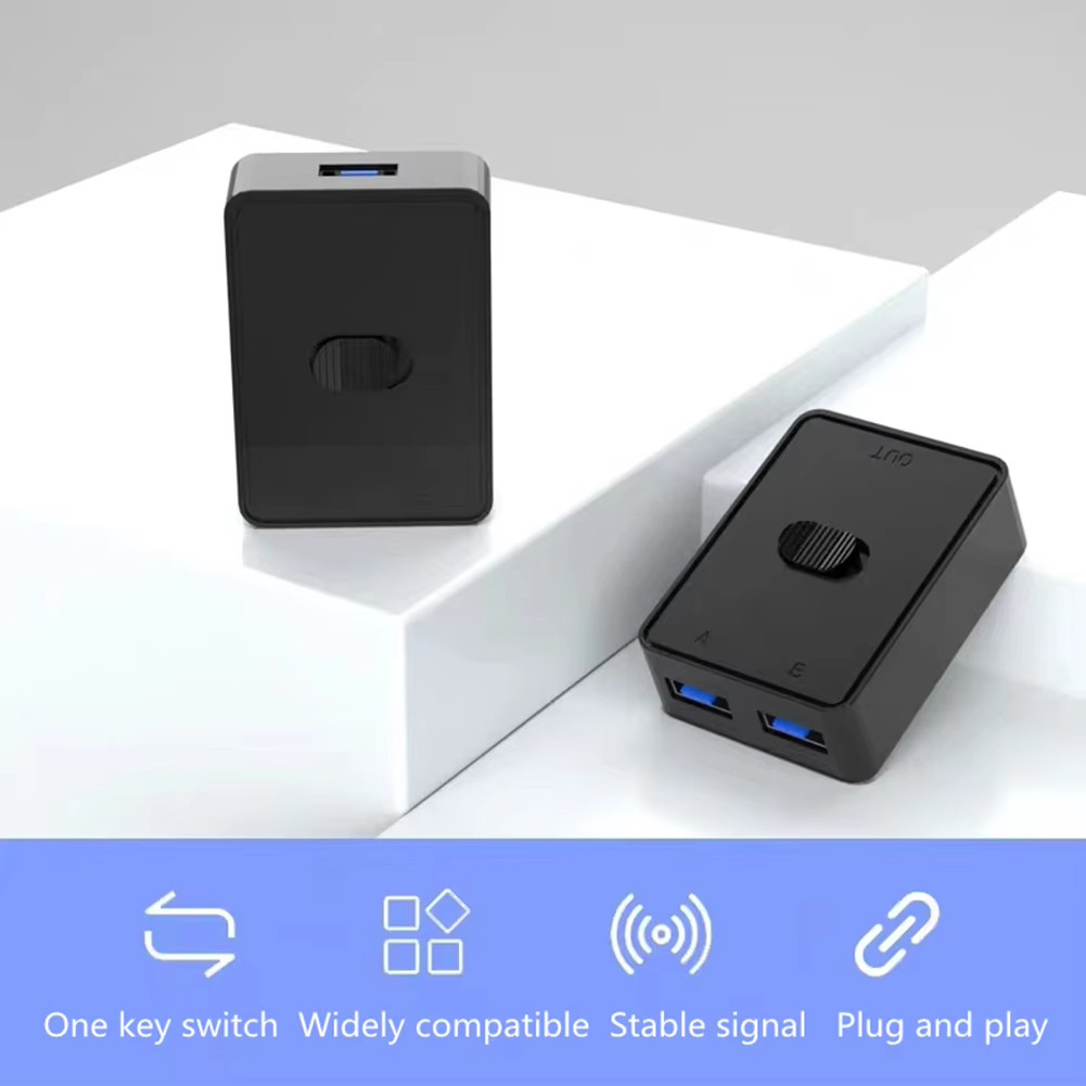 [Sẵn sàng vận chuyển] Bộ chuyển đổi USB 3.0 / 2.0 Công tắc KVM 1x2 / 2x1 Bộ chia điều khiển chia sẻ hai chiều cho máy tính Bàn phím máy tính xách tay Máy in chuột Hub USB